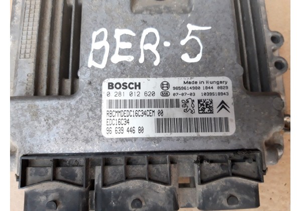 Електронний блок управління двигуном BOSCH, ЕБУ, Citroen Berlingo, Peugeot Partner, 1.6HDi, 9663944680, 9659614980, 0281012620